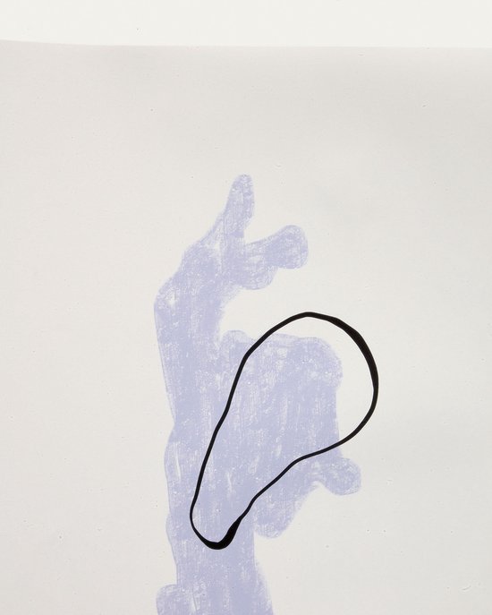 Kave Home - Feuille Inca de papier blanc et bleu 42 x 56 cm