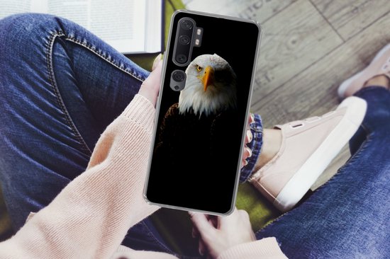 Coque Xiaomi Mi Note 10 - Aigle - Vogel - Zwart - Coque de téléphone en Siliconen