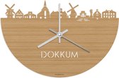 Skyline Klok Dokkum Bamboe hout - Ø 40 cm - Stil uurwerk - Wanddecoratie - Meer steden beschikbaar - Woonkamer idee - Woondecoratie - City Art - Steden kunst - Cadeau voor hem - Cadeau voor haar - Jubileum - Trouwerij - Housewarming - WoodWideCities