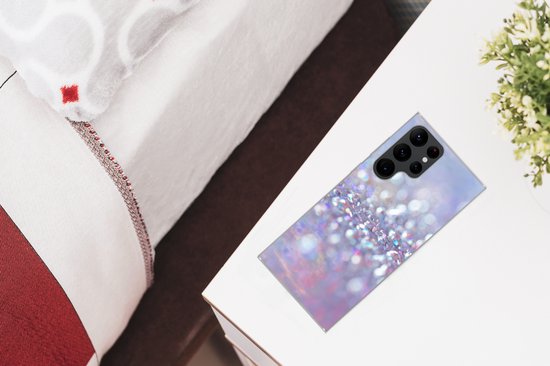 Coque Samsung Galaxy S22 Ultra - Fond Clair Pailleté - Coque de Téléphone en Siliconen -