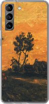 Geschikt voor Samsung Galaxy S21 hoesje - Landschap bij zonsondergang - Vincent van Gogh - Siliconen Telefoonhoesje