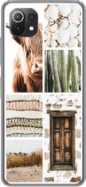 Geschikt voor Xiaomi 11T hoesje - Schotse hooglander - Collage - Cactus - Siliconen Telefoonhoesje