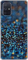 Geschikt voor Samsung Galaxy A51 5G hoesje - Glitter - Blauw - Abstract - Design - Siliconen Telefoonhoesje