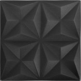 vidaXL-24-st-Wandpanelen-3D-origami-6-m²-50x50-cm-zwart