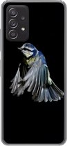 Geschikt voor Samsung Galaxy A53 5G hoesje - Vogels - Veren - Zwart - Siliconen Telefoonhoesje