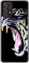 Geschikt voor Samsung Galaxy A53 5G hoesje - Tijger - Tanden - Portret - Siliconen Telefoonhoesje