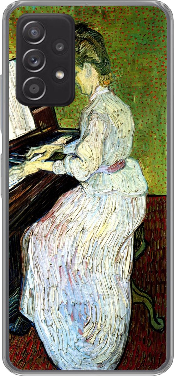 Telefoonhoesje Geschikt voor Samsung galaxy a73 hoesje - Marguerite Gachet op de piano - Vincent van Gogh - Siliconen Telefoonhoesje Telefoonhoesje