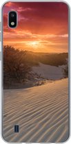 Geschikt voor Samsung Galaxy A10 hoesje - Zonsondergang bij het Nederlandse strand - Siliconen Telefoonhoesje