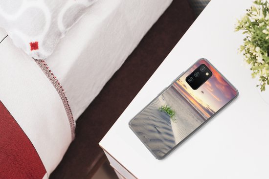 Telefoonhoesje Geschikt voor Samsung Galaxy A03s hoesje - Zonsondergang in een landschap in Nederland - Siliconen Telefoonhoesje Telefoonhoesje