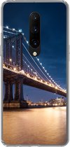 Geschikt voor OnePlus 7 Pro hoesje - New York - Manhattan - Maan - Siliconen Telefoonhoesje