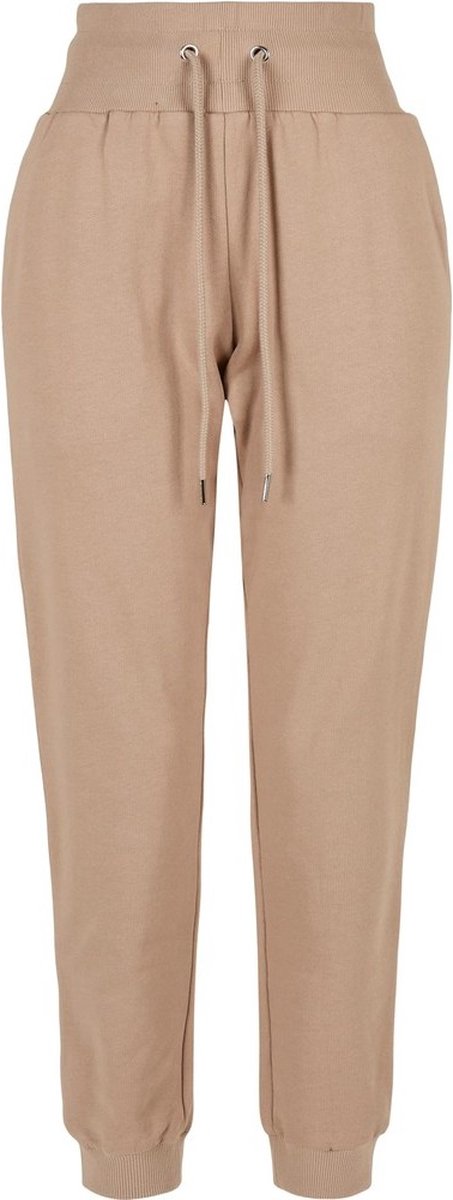 Urban Classics Organic High Waist Dames joggingbroek S Creme