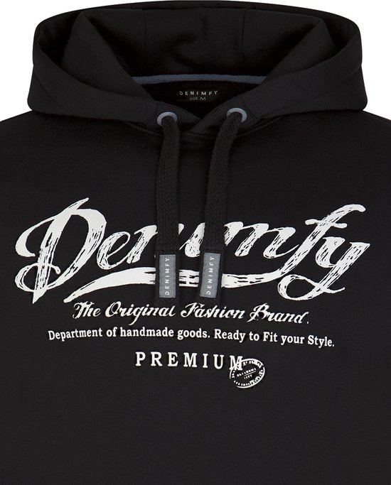 DENIMFY Pull Homme DFArno coupe régulière Zwart M Adultes Sweat à Capuche Sweat à Capuche