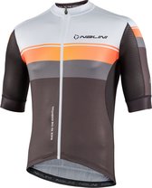 Nalini - Heren - Fietsshirt - Korte Mouwen - Wielrenshirt - Grijs - Oranje - NEW SPEED JERSEY - L