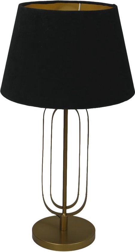 Lampenkap Cilinder Short Croco Velvet Zwart Goud 40cm kopen bij