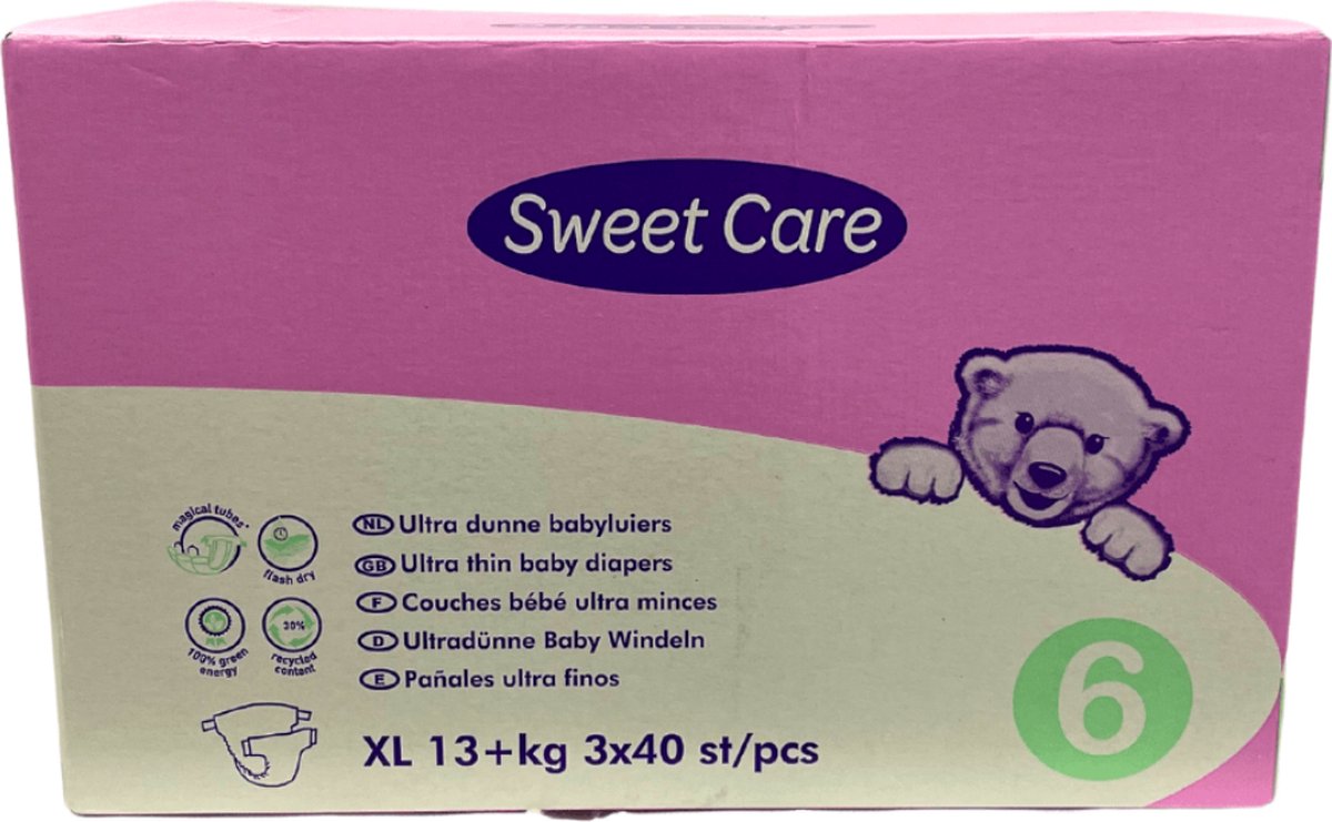 Goedkoopste Sweetcare Luiers Maat 6 - 120 Luiers Maandbox