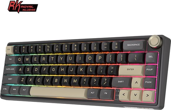 Royal Kludge RK71 - RGB Mechanisch Gaming Toetsenbord - Blue Switches Bedraad Bluetooth 24ghz Adapter Water Green