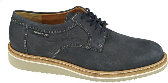 Mephisto Enzo - chaussure à lacets pour hommes - bleu - pointure 40,5 (EU) 7 (UK)