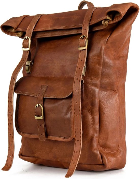 Berliner Bags Leeds Size XL vintage rugzak van leer met laptopvak voor dames en heren