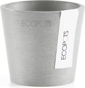 Ecopots Amsterdam 8 - White Grey - Ø8 x H7 cm - Ronde witgrijze bloempot / plantenpot