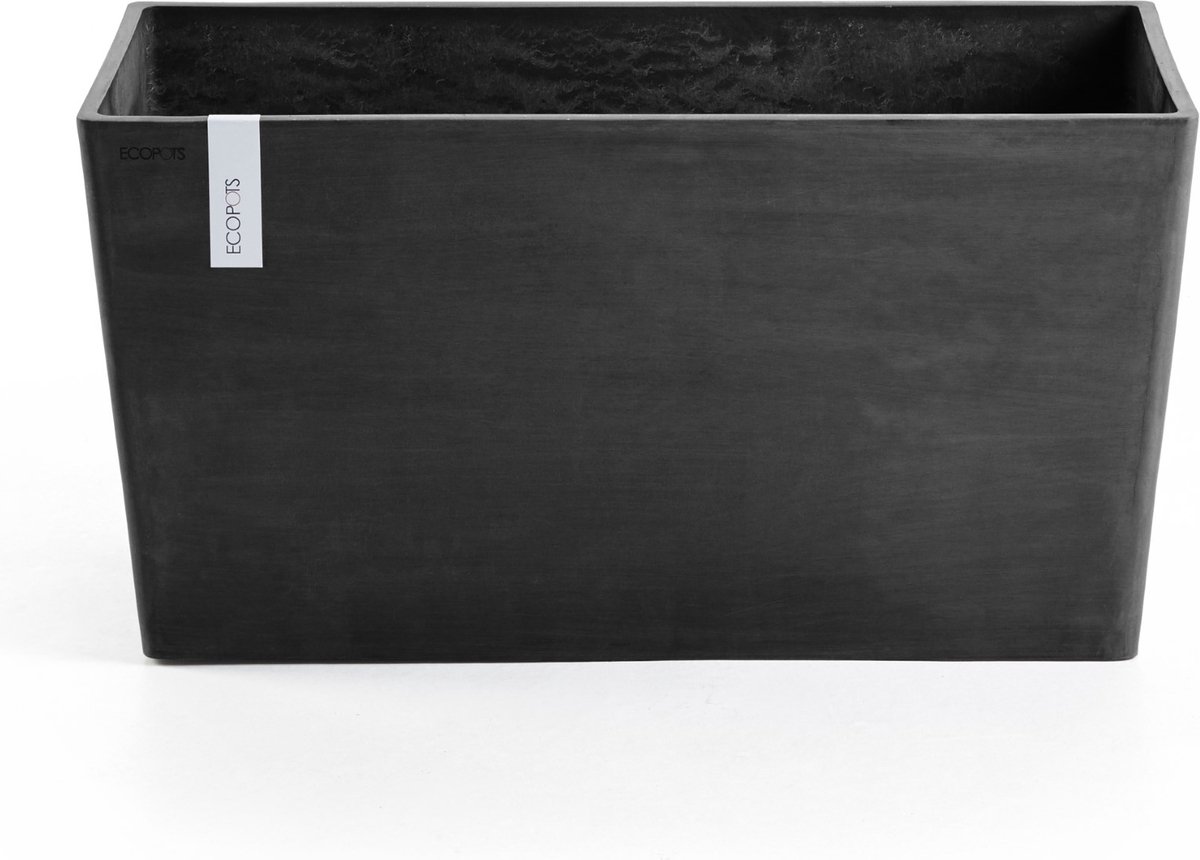 Ecopots Paris 100 - Dark Grey - 99,7 x 46,4 x H51 cm - Rechthoekige donkergrijze bloempot / plantenbak