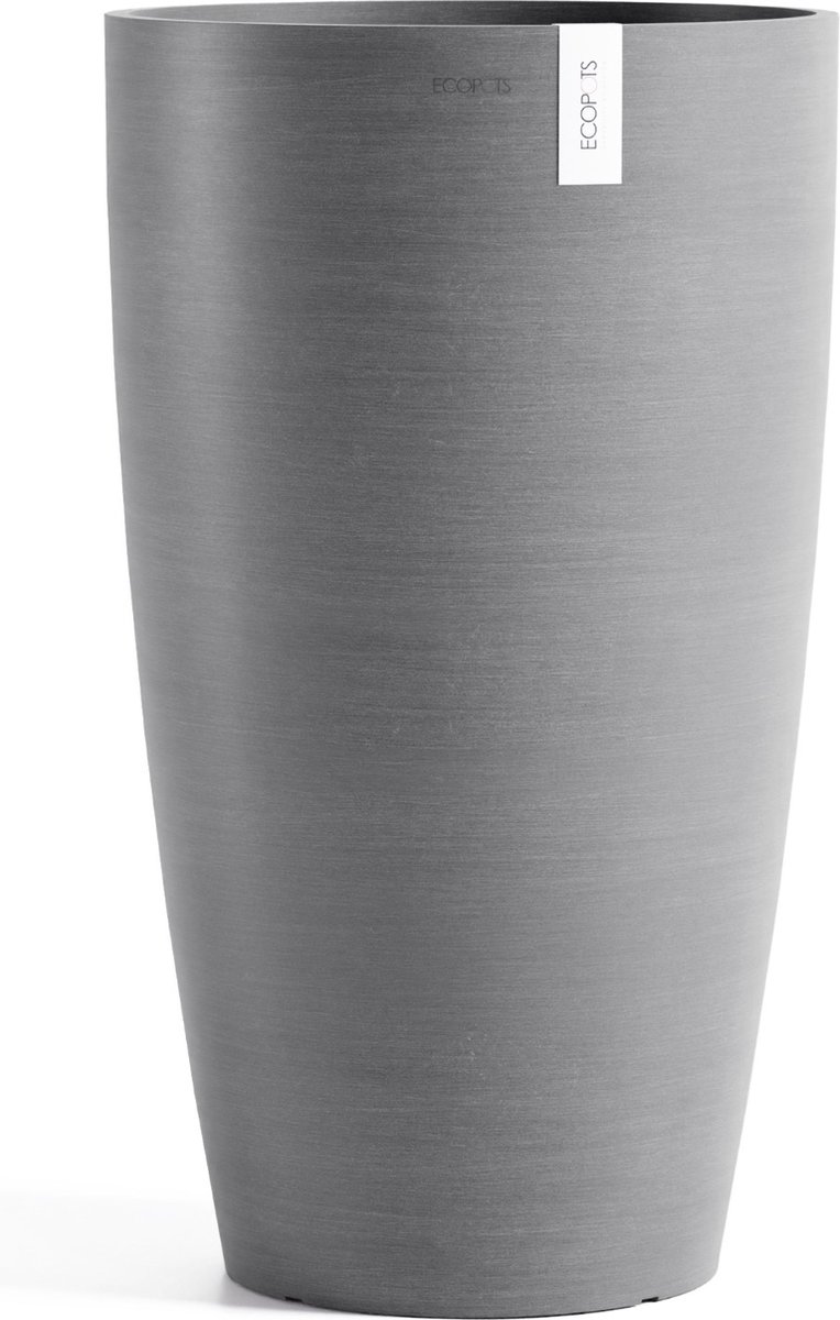 Ecopots Stockholm High 60 - Grey - Ø35 x H60 cm - Ronde grijze bloempot