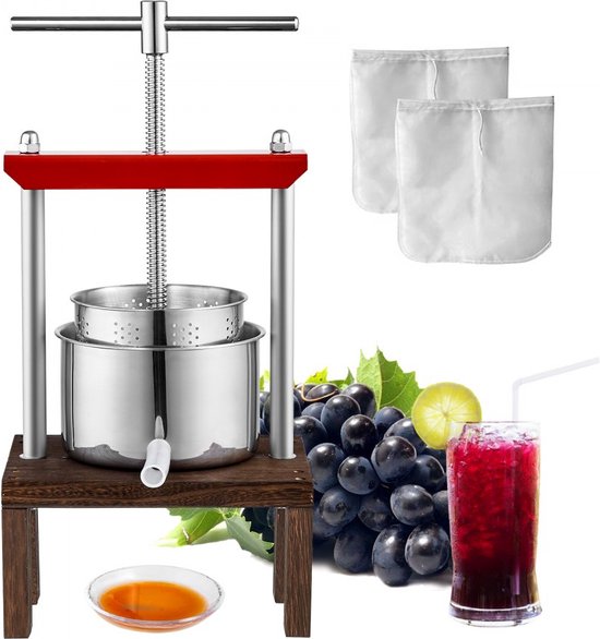 2 L Fruitpers Appelpers Fruitpers Met Standaard Bessenpers 14 X 13 Cm 