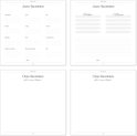 Vier pagina's van een opgroeiboek met de titels 'Jouw favorieten', 'Plekken', 'Mensen' en 'Onze favorieten'.