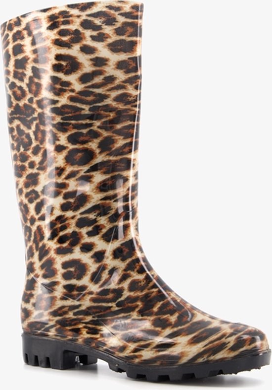 Dames regenlaarzen met luipaardprint - Bruin - 100% stof- en waterdicht - Maat 40