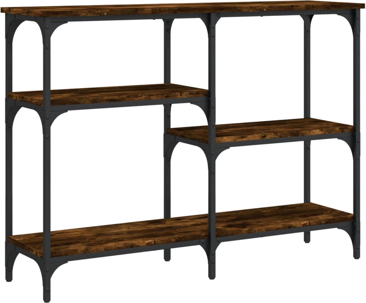 vidaXL Wandtafel - 102x29x75 - cm - bewerkt - hout - gerookt - eikenkleurig gerookt eiken