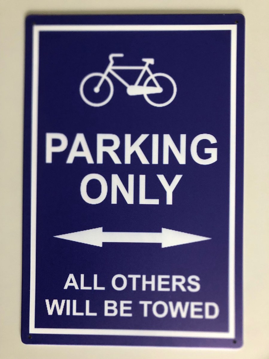Parkeren Alleen Voor Fietsers Bord - Parking Only All Others Will Be Towed - 30x20 CM