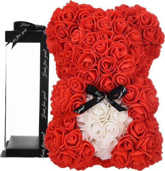 Luxe Rozenbeer - Rood - Rose Bear - Rose Teddy - Valentijn - Moederdag - Rozen Teddy Beer