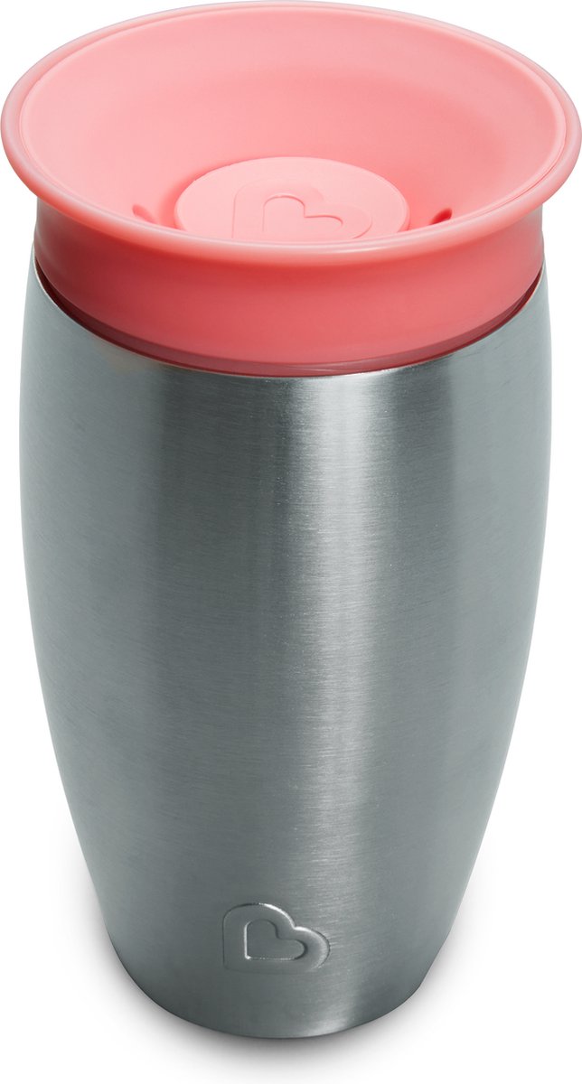 Munchkin Roestvrijstalen Drinkbeker - Miracle® 360° Sippy Cup - Koelt tot 10 uur - Anti-Lek Drinkbeker - 266ml - Roze - Vanaf 12 Maanden van Munchkin — afbeelding 2
