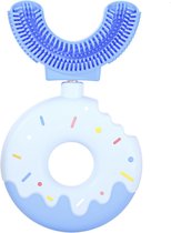 Peuter Tandenborstel - Tandenborstel U-vormig Kinderen - Siliconen - Zachte - 360° mondtandenreiniging - 2-6 jaar - Blauw