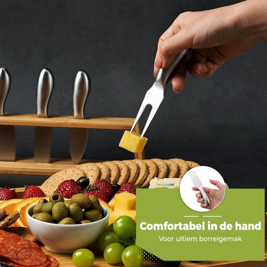 HI NATURE™ couteaux à fromage lot de 6 - Couteaux à fromage - couteau à fromage | Set de couteaux à fromage pour tous types de fromages - Couteau à tartiner - Passe au lave-vaisselle - Acier inoxydable - Argent