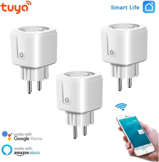 Foto: 3 stuks slimme stekker wifi smart plug google home amazon alexa tijdschakelaar energiemeter via smartphone app smart home