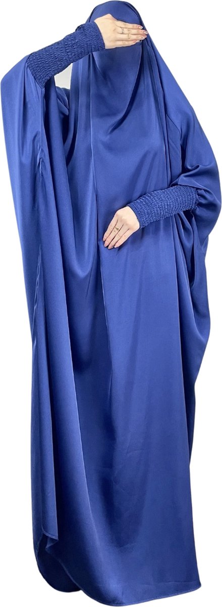 Nivard Gebedskleding Dames - Abaya - Islamitische Kleding - Khimar - Jilbab - Vrouw - Alhamdulillah - Marineblauw