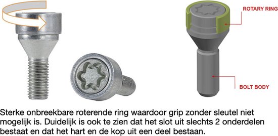 Antivol de jante - Antivol de roue adapté pour Volkswagen ID.4 2020 et ultérieur - Merk Dragonslock - Galvanisé - Revêtement Zwart - Meilleur choix