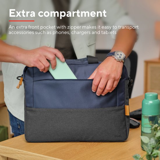 Trust Lisboa - Laptoptas - 16 inch - Gerecyclede materialen - Blauw