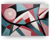 Abstractie roze blauw schilderij - Abstract schilderij - Glas schilderij abstract - Muurdecoratie modern - Plexiglas schilderij - Kunst - 150 x 100 cm 5mm