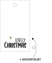 cadeaulabels Lovely Christmas label 7 x 4 cm 5 stuks