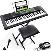 Keyboard voor beginners met luidsprekers, standaard, kruk, koptelefoon, microfoon, muziekstandaard