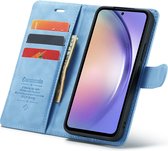 Samsung Galaxy A24 Bookcase hoesje - CaseMe - Effen Lichtblauw - Kunstleer