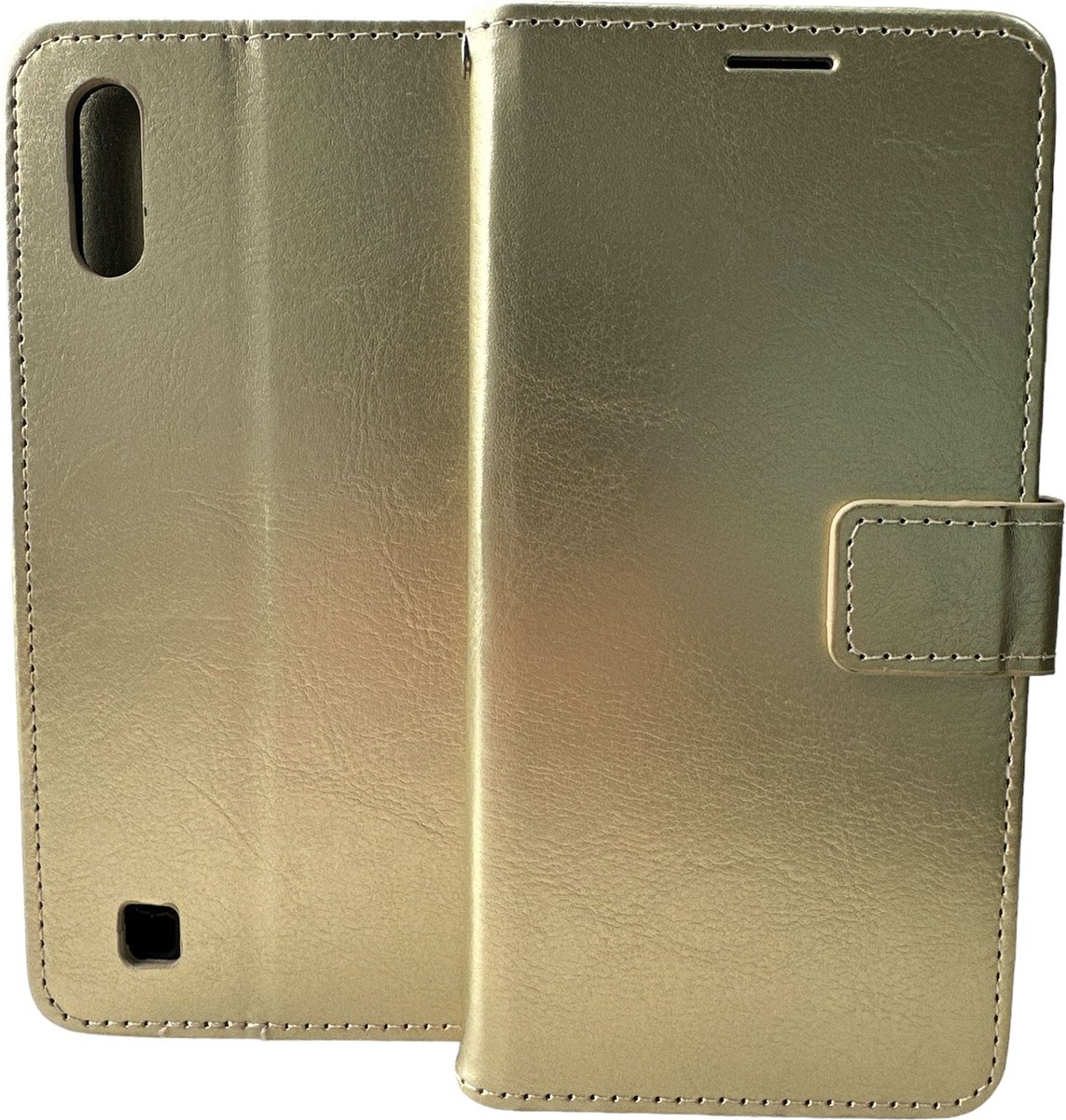 Portemonnee Book Case Hoesje Geschikt voor: Samsung Galaxy A10 - Goud