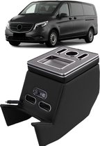 Mercedes Classe V W447 2014 à 2019 Organiseur de console centrale USB de Luxe Accoudoir central Zwart