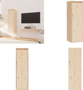 vidaXL Wandkast 30x30x100 cm massief grenenhout - Wandkast - Wandkasten - Hangkast - Hangende Kast