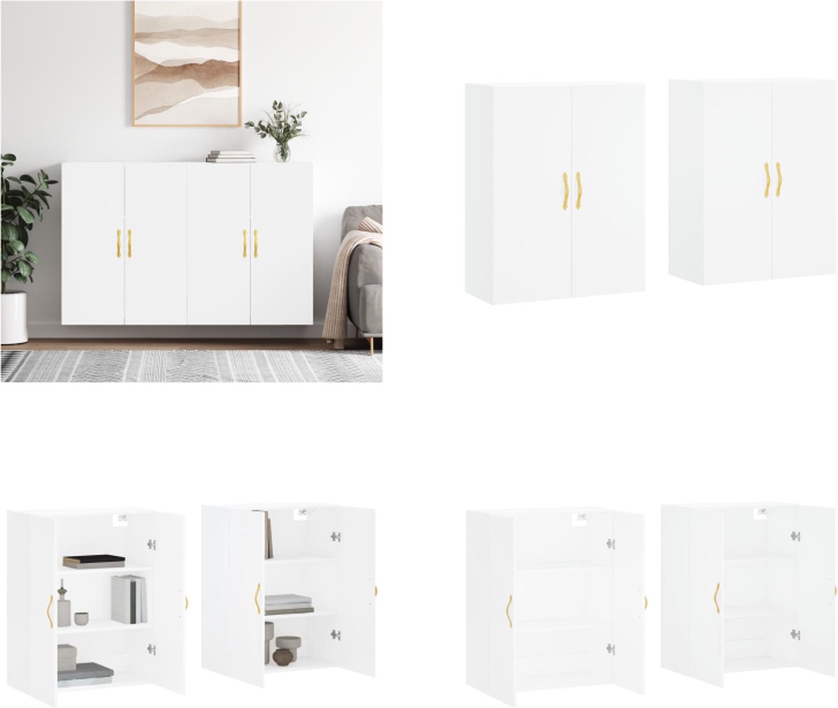 vidaXL Hangkast 69,5x34x90 cm bruin eikenkleur