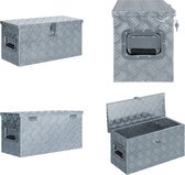 vidaXL Aluminium kist 61-5x26-5x30 cm zilverkleurig - Gereedschapskist - Gereedschapskisten - Trailerdoos - Trailerdozen