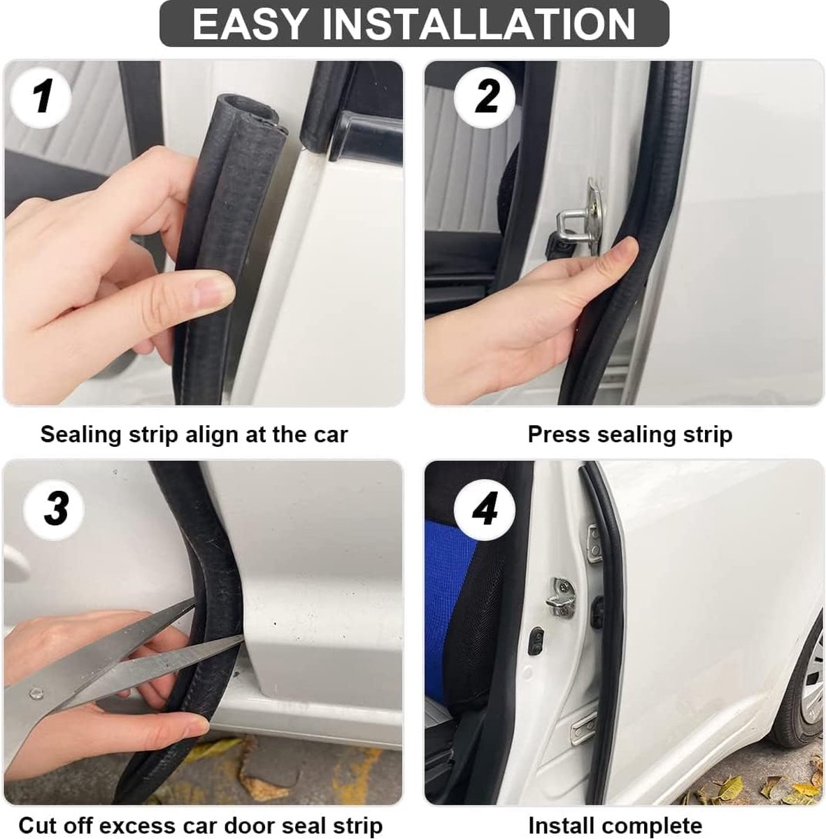 Joint De Porte Voiture En Caoutchouc Type D - 6 Mètres, Noir - Protection étanchéité, Anti-bruit, Anti-poussière