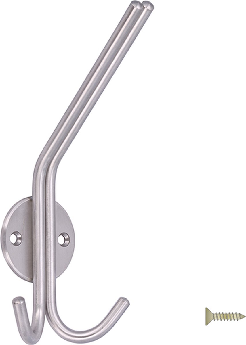 Siro kapstokhaak - RVS - 173 x 76 x 103 mm - RVS geborsteld