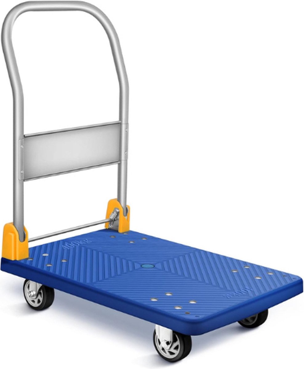 Platformwagen - Plateauwagen Inklapbaar - 400 kg Gewichtscapaciteit - 360 Graden Draaibare Wielen - Opslag & Laadwagen